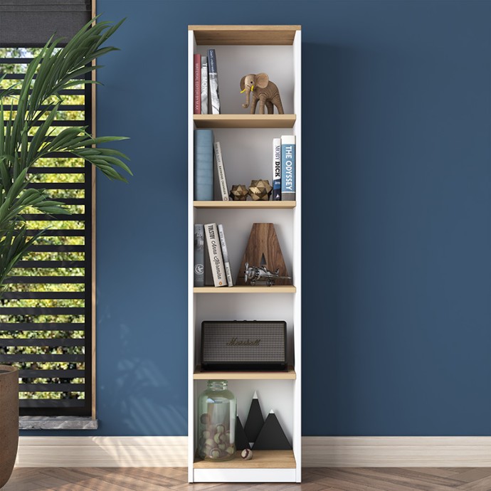 ΒΙΒΛΙΟΘΗΚΗ GOLDIE 40x25x161.80εκ ΛΕΥΚΟ-ΦΥΣΙΚΟ 