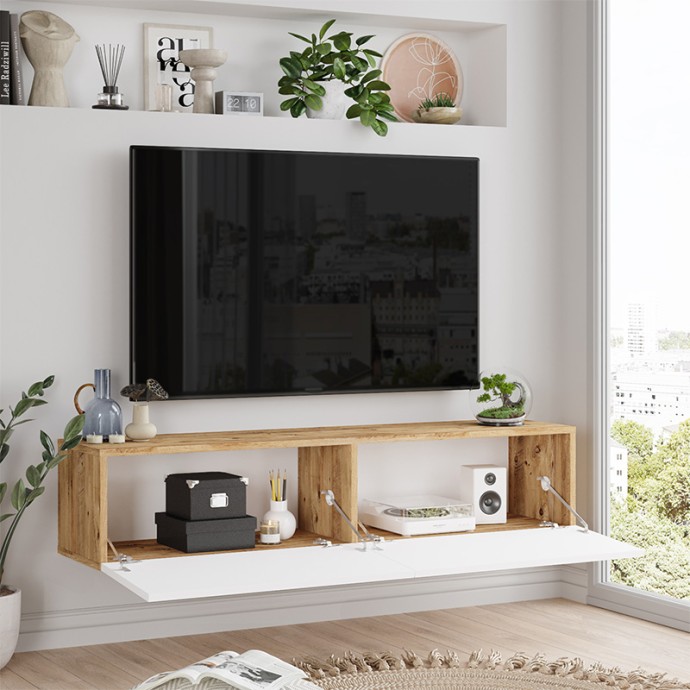 SERIT ΕΠΙΠΛΟ ΤΗΛΕΟΡΑΣΗΣ ΕΠΙΤΟΙΧΙΟ ΛΕΥΚΟ-SONOMA 140X31.6X29.6ΕΚ