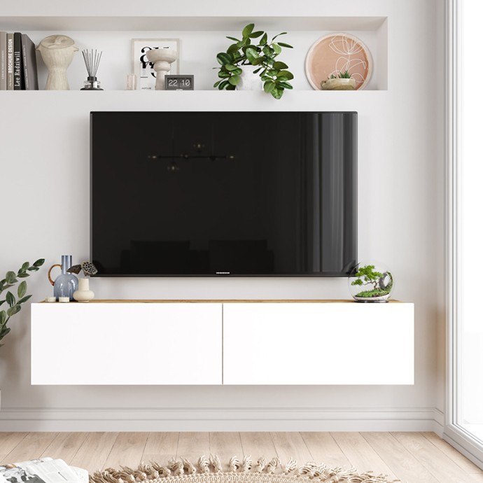 SERIT ΕΠΙΠΛΟ ΤΗΛΕΟΡΑΣΗΣ ΕΠΙΤΟΙΧΙΟ ΛΕΥΚΟ-SONOMA 140X31.6X29.6ΕΚ