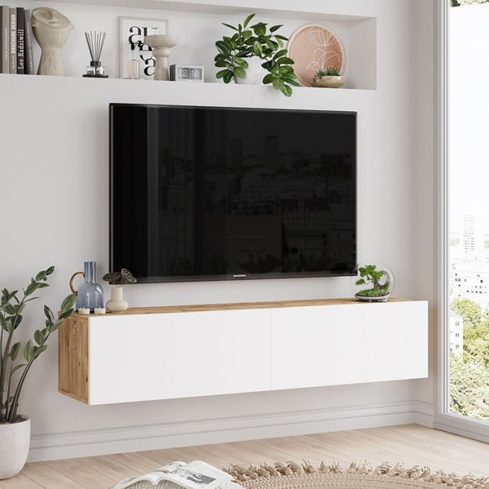 SERIT ΕΠΙΠΛΟ ΤΗΛΕΟΡΑΣΗΣ ΕΠΙΤΟΙΧΙΟ ΛΕΥΚΟ-SONOMA 140X31.6X29.6ΕΚ