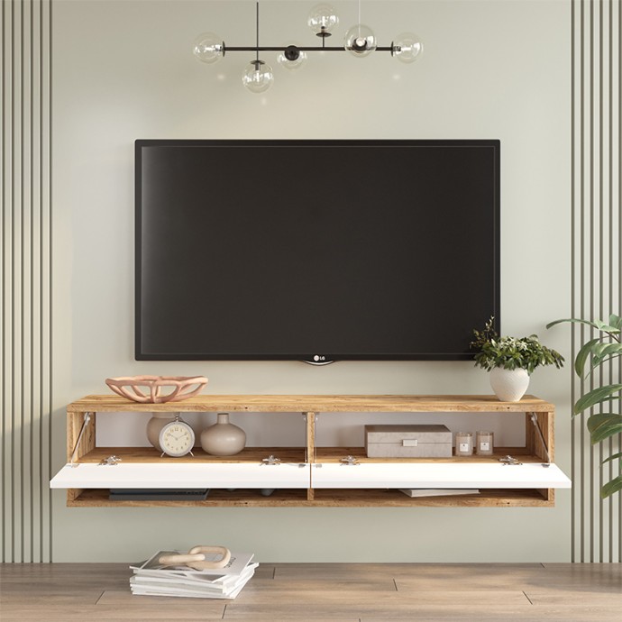 ROSCOE ΕΠΙΠΛΟ ΤΗΛΕΟΡΑΣΗΣ ΕΠΙΤΟΙΧΙΟ ΛΕΥΚΟ-SONOMA 140X31.6X29.6ΕΚ