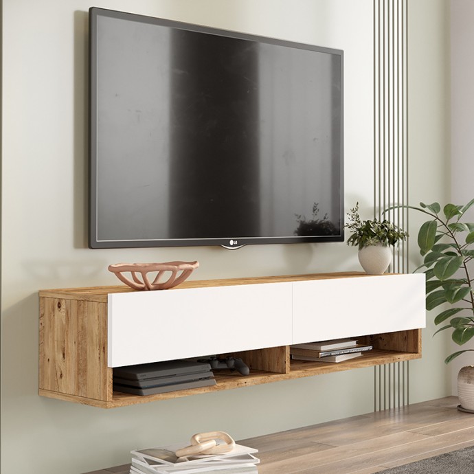 ROSCOE ΕΠΙΠΛΟ ΤΗΛΕΟΡΑΣΗΣ ΕΠΙΤΟΙΧΙΟ ΛΕΥΚΟ-SONOMA 140X31.6X29.6ΕΚ