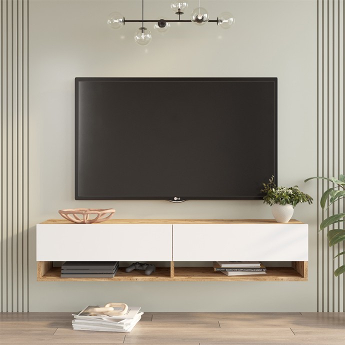 ROSCOE ΕΠΙΠΛΟ ΤΗΛΕΟΡΑΣΗΣ ΕΠΙΤΟΙΧΙΟ ΛΕΥΚΟ-SONOMA 140X31.6X29.6ΕΚ