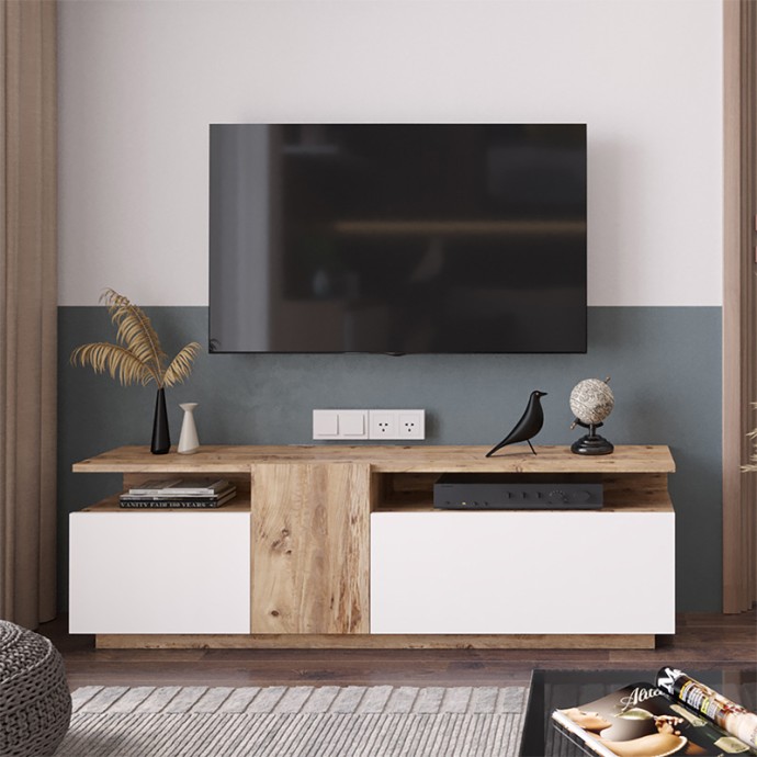 ELANA ΕΠΙΠΛΟ ΤΗΛΕΟΡΑΣΗΣ SONOMA-ΛΕΥΚΟ 150X29.5X46.3ΕΚ