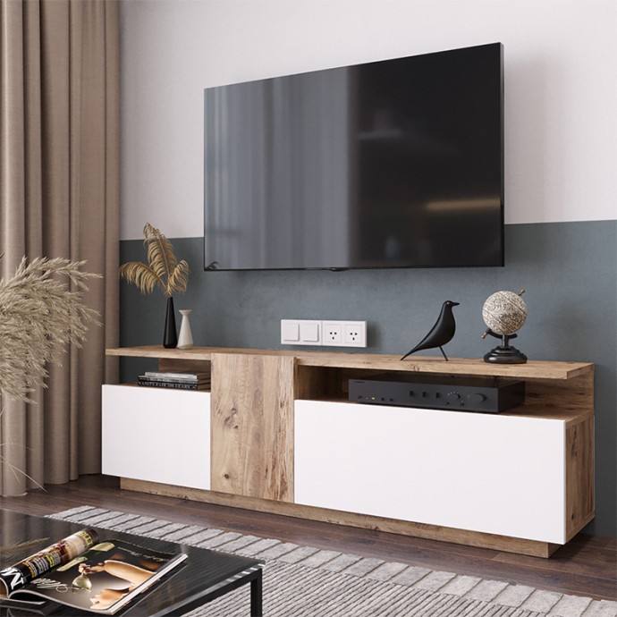 ELANA ΕΠΙΠΛΟ ΤΗΛΕΟΡΑΣΗΣ SONOMA-ΛΕΥΚΟ 150X29.5X46.3ΕΚ