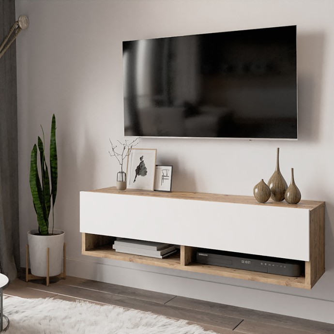 ROSCOE ΕΠΙΠΛΟ ΤΗΛΕΟΡΑΣΗΣ ΕΠΙΤΟΙΧΙΟ ΛΕΥΚΟ-OAK 100X31.5X29.5ΕΚ