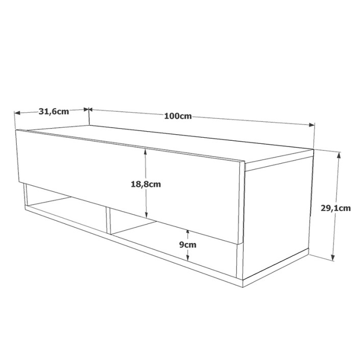 ROSCOE ΕΠΙΠΛΟ ΤΗΛΕΟΡΑΣΗΣ ΕΠΙΤΟΙΧΙΟ ΛΕΥΚΟ-OAK 100X31.5X29.5ΕΚ
