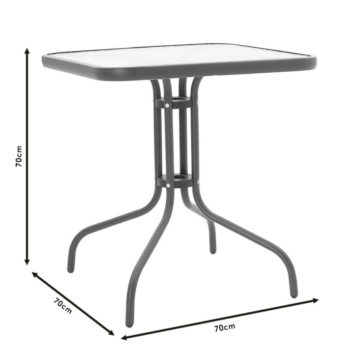 WATSON-CALAN ΤΡΑΠΕΖΑΡΙΑ ΣΕΤ 3ΤΕΜ 70X70X70ΕΚ ΜΕΤΑΛΛΟ-TEXTILENE ΑΝΘΡΑΚΙ 