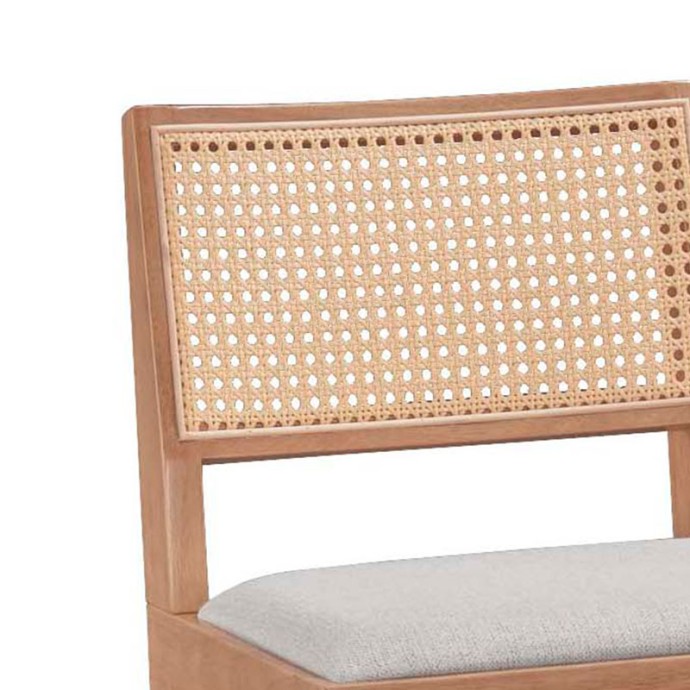 WINSLOW ΣΚΑΜΠΟ BAR ΞΥΛΟ RUBBERWOOD ΑΝΟΙΚΤΟ ΚΑΡΥΔΙ-PVC RATTAN ΦΥΣΙΚΟ-ΥΦΑΣΜΑ ΓΚΡΙ 44.5X46X98ΕΚ