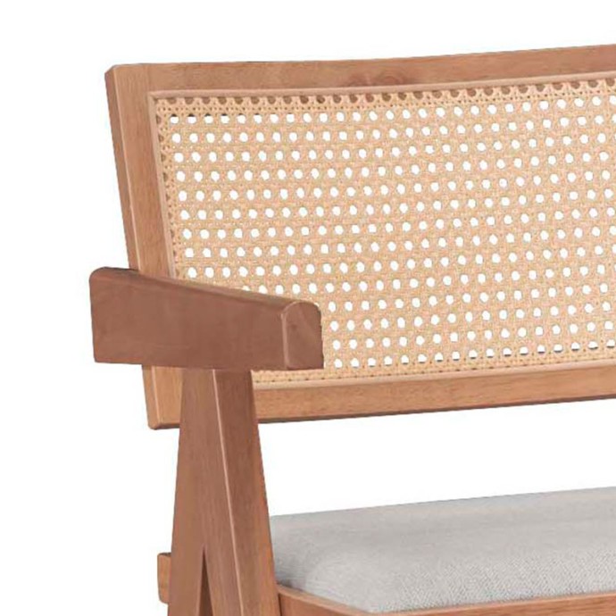 WINSLOW ΣΚΑΜΠΟ BAR ΞΥΛΟ 51,5x53,6xY100cm RUBBERWOOD ΑΝΟΙΚΤΟ ΚΑΡΥΔΙ-PVC RATTAN ΦΥΣΙΚΟ-ΥΦΑΣΜΑ ΓΚΡΙ