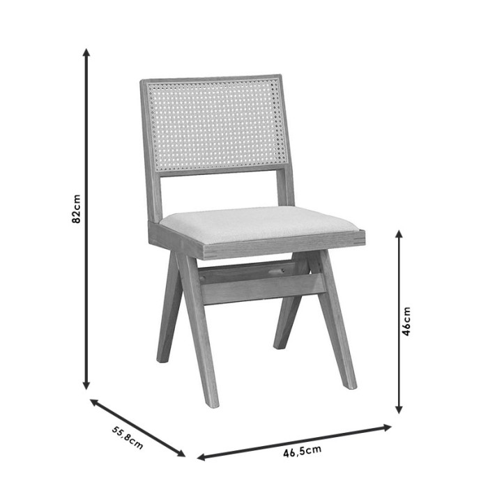 WINSLOW ΚΑΡΕΚΛΑ ΞΥΛΟ RUBBERWOOD ΑΝΟΙΚΤΟ ΚΑΡΥΔΙ-PVC RATTAN ΦΥΣΙΚΟ-ΥΦΑΣΜΑ ΓΚΡΙ