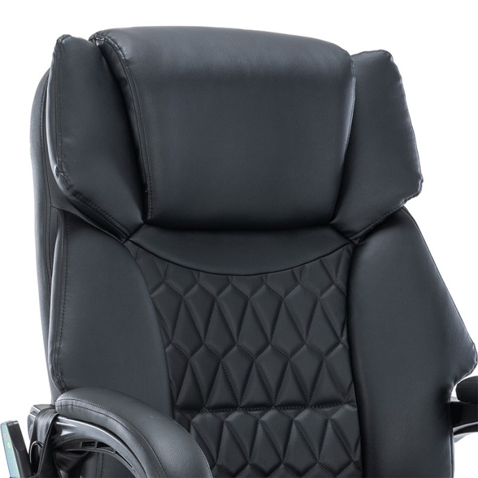 THRIVE ΚΑΡΕΚΛΑ ΓΡΑΦΕΙΟΥ ΔΙΕΥΘΥΝΤΗ PREMIUM QUALITY ΜΗΧΑΝΙΣΜΟΣ MASSAGE-ΘΕΡΜΑΙΝΟΜΕΝΗ ΠΛΑΤΗ PU ΜΑΥΡΟ