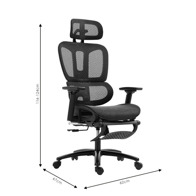 VERDANT ΚΑΡΕΚΛΑ ΓΡΑΦΕΙΟΥ ΔΙΕΥΘΥΝΤΗ ΜΕ ΥΠΟΠΟΔΙΟ PREMIUM QUALITY MESH ΧΡΩΜΑ ΜΠΛΕ