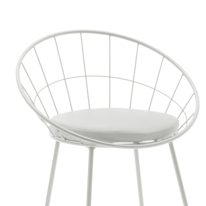 SETH ΣΚΑΜΠΟ ΜΠΑΡ 52x52xY99Ccm ΜΕΤΑΛΛΟ ΛΕΥΚΟ-ΜΑΞΙΛΑΡΙ PVC ΛΕΥΚΟ
