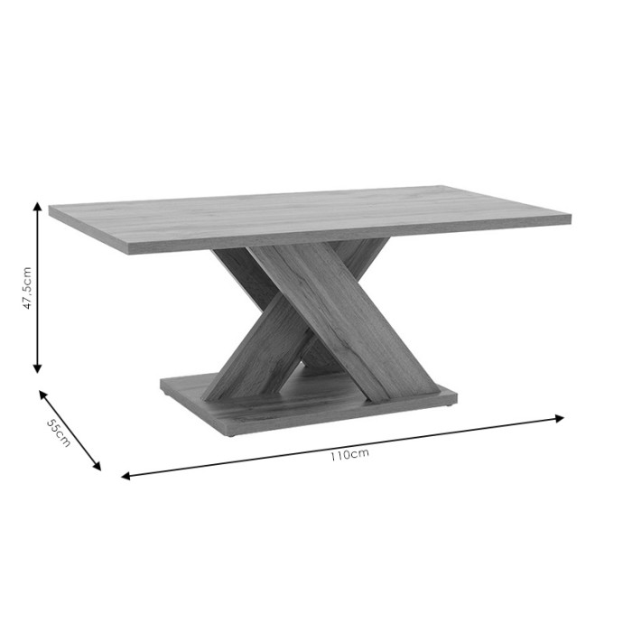 SOLANGE ΤΡΑΠΕΖΙ ΣΑΛΟΝΙΟΥ ΧΡΩΜΑ SONOMA 110X55X47.5ΕΚ