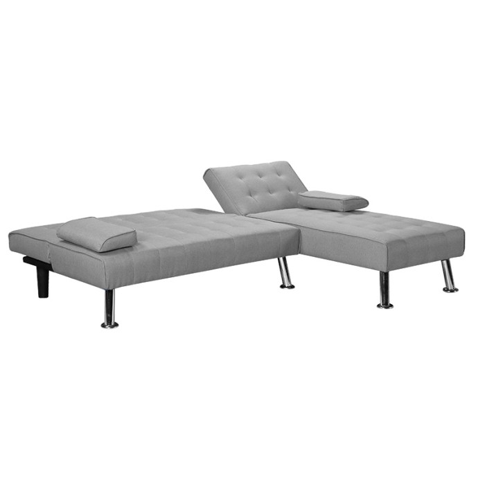BRISK ΓΩΝΙΑΚΟΣ ΚΑΝΑΠΕΣ-ΚΡΕΒΑΤΙ 200x146x75εκ ΑΝΑΣΤΡΕΨΙΜΟΣ ΥΦΑΣΜΑ ΓΚΡΙ 