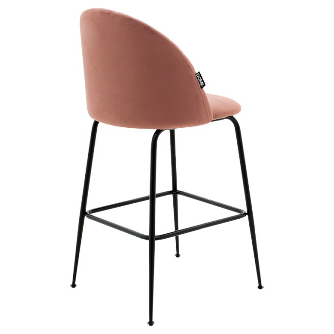 KUDOS ΣΚΑΜΠΟ BAR 49x47xY94cm ΜΕΤΑΛΛΙΚΟ ΜΑΥΡΟ-ΒΕΛΟΥΔΟ ΣΑΠΙΟ ΜΗΛΟ