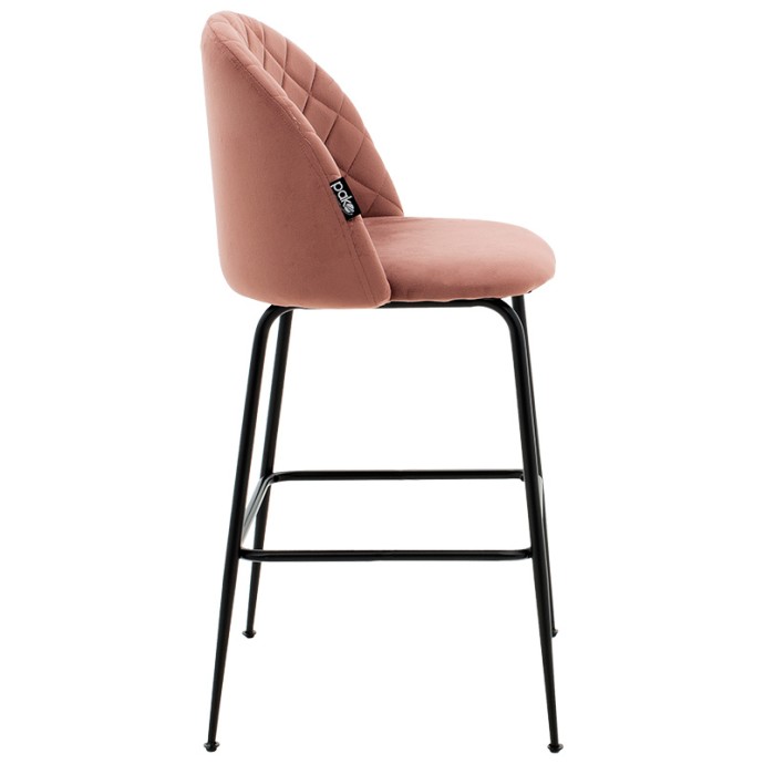KUDOS ΣΚΑΜΠΟ BAR 49x47xY94cm ΜΕΤΑΛΛΙΚΟ ΜΑΥΡΟ-ΒΕΛΟΥΔΟ ΣΑΠΙΟ ΜΗΛΟ