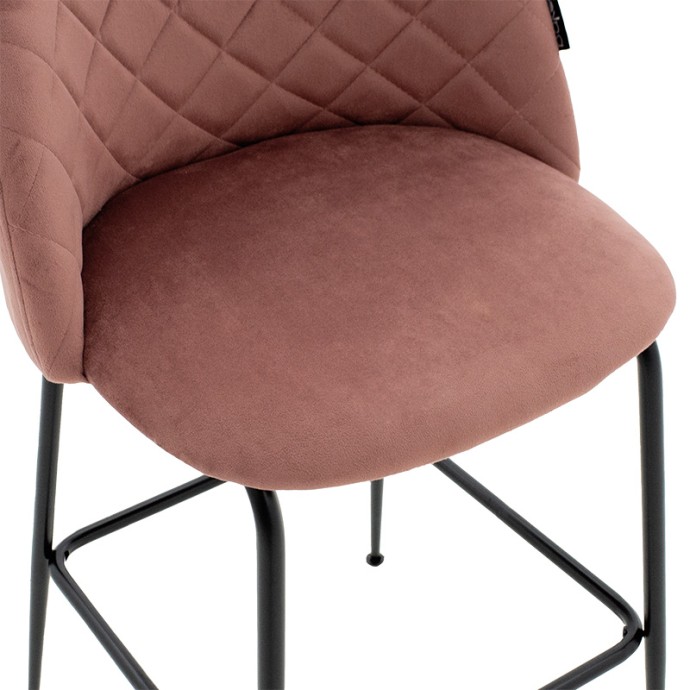 KUDOS ΣΚΑΜΠΟ BAR 49x47xY94cm ΜΕΤΑΛΛΙΚΟ ΜΑΥΡΟ-ΒΕΛΟΥΔΟ ΣΑΠΙΟ ΜΗΛΟ