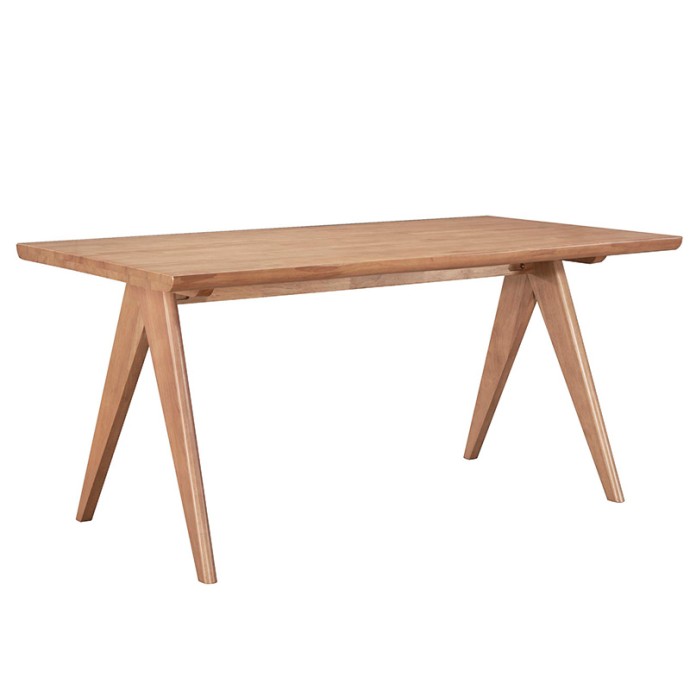 WINSLOW ΤΡΑΠΕΖΑΡΙΑ ΣΕΤ 5ΤΕΜ ΞΥΛΟ RUBBERWOOD ΑΝΟΙΧΤΟ ΚΑΡΥΔΙ 160X85X75ΕΚ