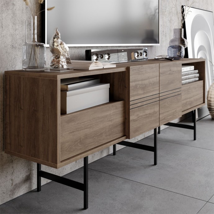 KEVAN ΜΠΟΥΦΕΣ ΚΑΡΥΔΙ-ΜΑΥΡΟ ΠΟΔΙ 180X35X65ΕΚ