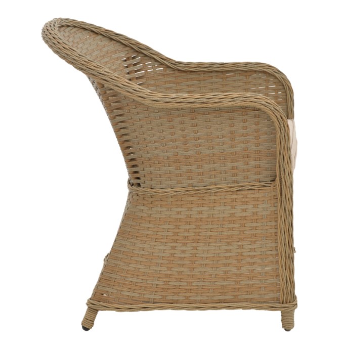 HADRIAN ΠΟΛΥΘΡΟΝΑ ΚΗΠΟΥ RATTAN ΚΑΦΕ- TEXTILENE ΜΠΕΖ 57X70X85ΕΚ