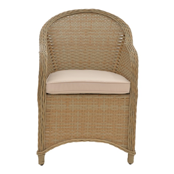 HADRIAN ΠΟΛΥΘΡΟΝΑ ΚΗΠΟΥ RATTAN ΚΑΦΕ- TEXTILENE ΜΠΕΖ 57X70X85ΕΚ
