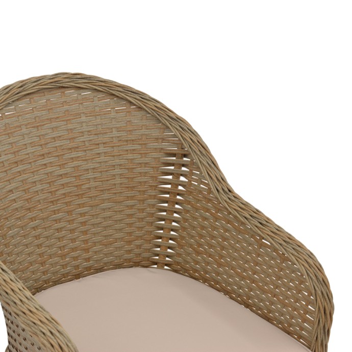 HADRIAN ΠΟΛΥΘΡΟΝΑ ΚΗΠΟΥ RATTAN ΚΑΦΕ- TEXTILENE ΜΠΕΖ 57X70X85ΕΚ