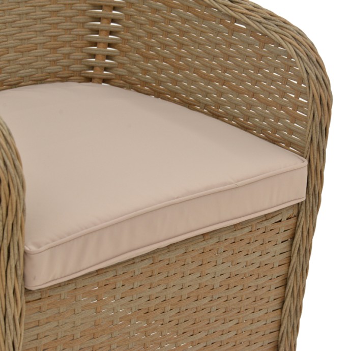 HADRIAN ΠΟΛΥΘΡΟΝΑ ΚΗΠΟΥ RATTAN ΚΑΦΕ- TEXTILENE ΜΠΕΖ 57X70X85ΕΚ
