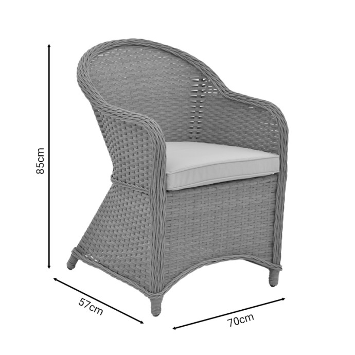 HADRIAN ΠΟΛΥΘΡΟΝΑ ΚΗΠΟΥ RATTAN ΚΑΦΕ- TEXTILENE ΜΠΕΖ 57X70X85ΕΚ
