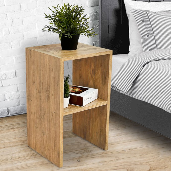 LEOFRIC ΒΟΗΘΗΤΙΚΟ ΤΡΑΠΕΖΙ ΜΕΛΑΜΙΝΗΣ OAK 30X30X60ΕΚ