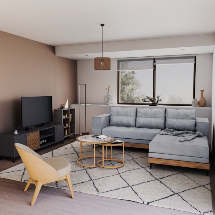 SARIAN ΠΟΛΥΘΡΟΝΑ ΜΠΕΖ ΥΦΑΣΜΑ-RUBBERWOOD ΦΥΣΙΚΟ ΠΟΔΙ 69,5X71X70.5ΕΚ