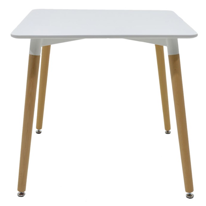 ΤΡΑΠΕΖΙ NATALI MDF 80x80x76εκ ΛΕΥΚΟ-ΠΟΔΙΑ ΦΥΣΙΚΟ 