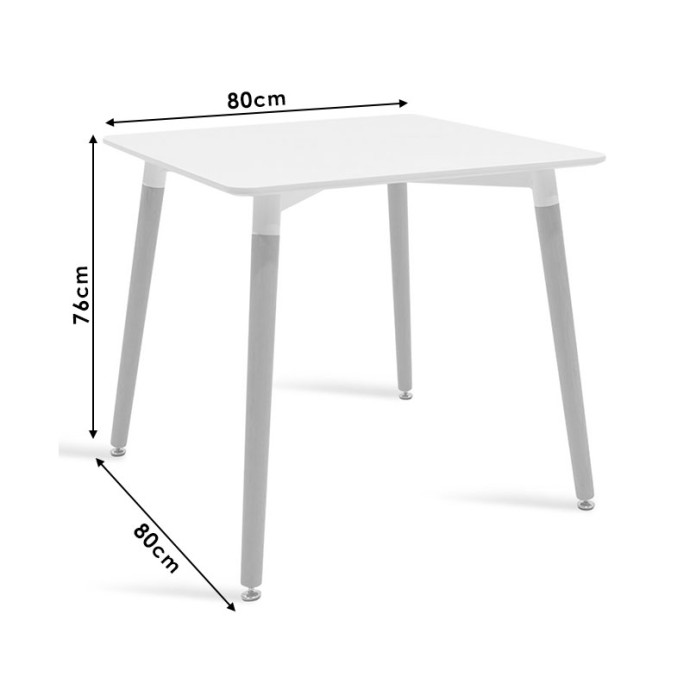 ΤΡΑΠΕΖΙ NATALI MDF 80x80x76εκ ΛΕΥΚΟ-ΠΟΔΙΑ ΦΥΣΙΚΟ 