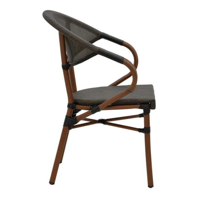 ISAIA ΠΟΛΥΘΡΟΝΑ ΚΑΡΥΔΙ ΑΛΟΥΜΙΝΙΟ-TEXTILENE ΜΑΥΡΟ 57X57X83ΕΚ