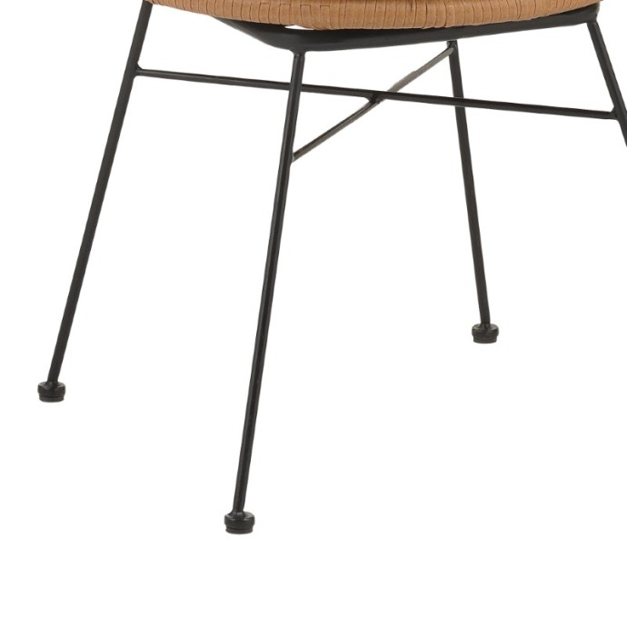 FELICIA ΠΟΛΥΘΡΟΝΑ RATTAN ΦΥΣΙΚΟ-ΜΕΤΑΛΛΙΚΟ ΜΑΥΡΟ ΠΟΔΙ Φ60X81ΕΚ