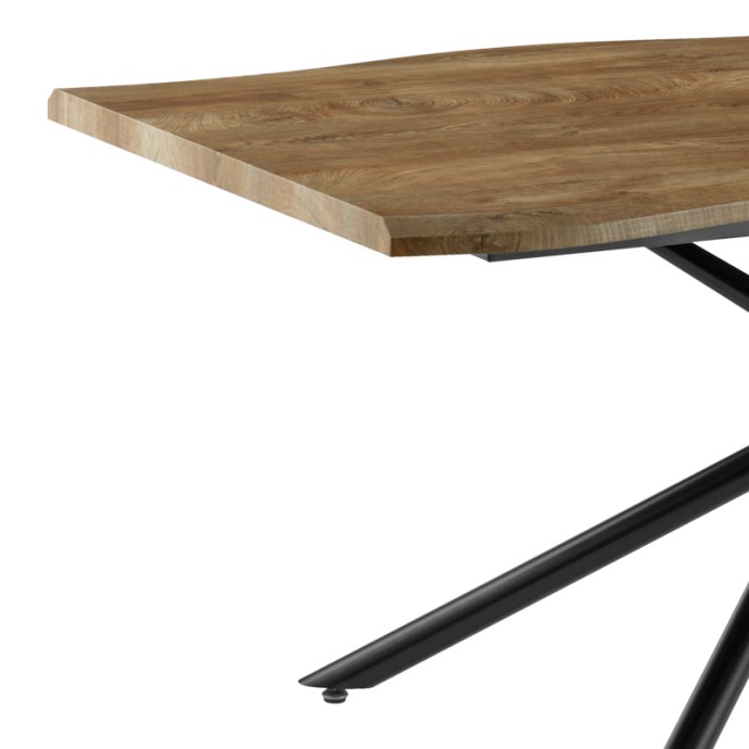 JONAL ΤΡΑΠΕΖΙ ΕΠΙΦΑΝΕΙΑ MDF 180X90X76ΕΚ ΚΑΡΥΔΙ-ΠΟΔΙ ΜΑΥΡΟ ΜΕΤΑΛΛΟ 
