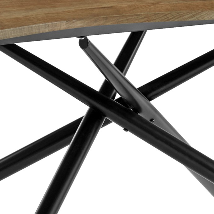 JONAL ΤΡΑΠΕΖΙ ΕΠΙΦΑΝΕΙΑ MDF 180X90X76ΕΚ ΚΑΡΥΔΙ-ΠΟΔΙ ΜΑΥΡΟ ΜΕΤΑΛΛΟ 