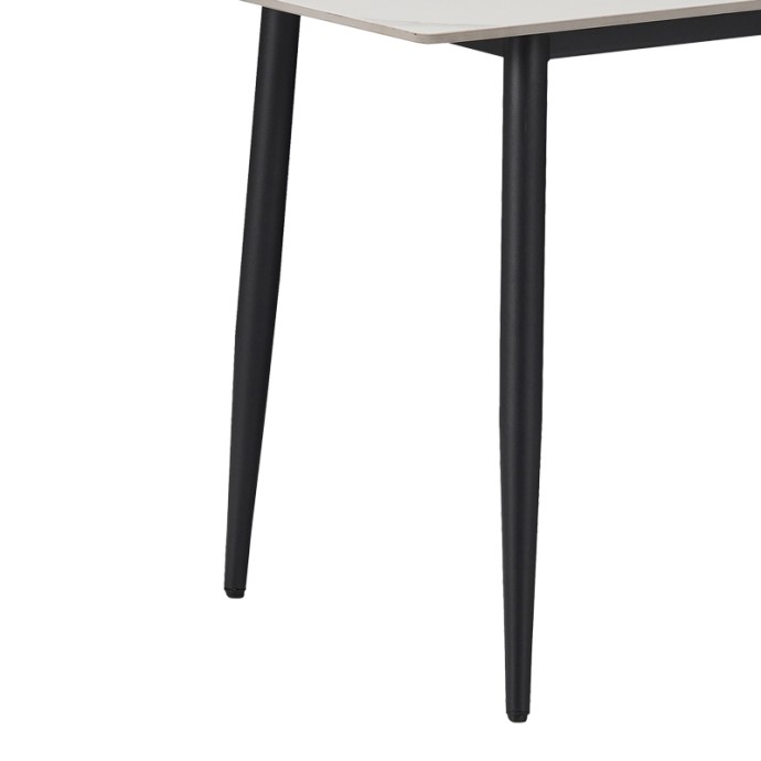 ΤΡΑΠΕΖΙ GUSTAS 160x80x75εκ ΛΕΥΚΟ ΜΑΡΜΑΡΟΥ SINTERED STONE-ΜΑΥΡΟ ΜΕΤΑΛΛΟ 