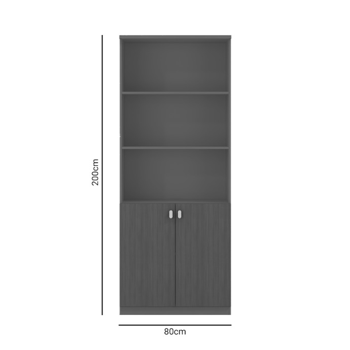 ΒΙΒΛΙΟΘΗΚΗ ΓΡΑΦΕΙΟΥ ΕΠΑΓΓΕΛΜΑΤΙΚΗ DENITH 80X40X200ΕΚ ΑΝΘΡΑΚΙ-ΚΑΡΥΔΙ 