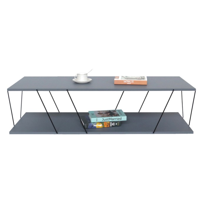 TARS TΡΑΠΕΖΙ ΣΑΛΟΝΙΟΥ ΓΚΡΙ-ΜΑΥΡΟ 120X48X30ΕΚ