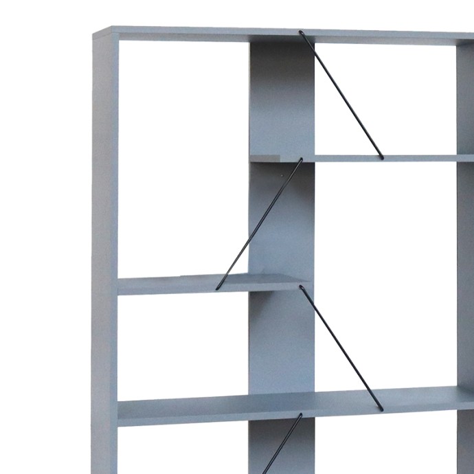 ΒΙΒΛΙΟΘΗΚΗ TARS 84x25.5x154.5εκ ΓΚΡΙ-ΜΑΥΡΟ 