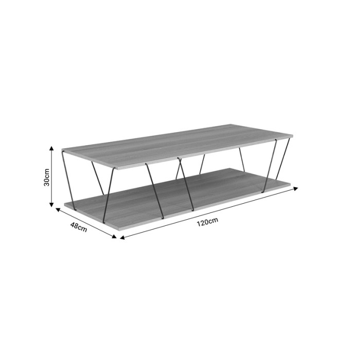 TARS TΡΑΠΕΖΙ ΣΑΛΟΝΙΟΥ ΟΑΚ-ΜΑΥΡΟ 120X48X30ΕΚ