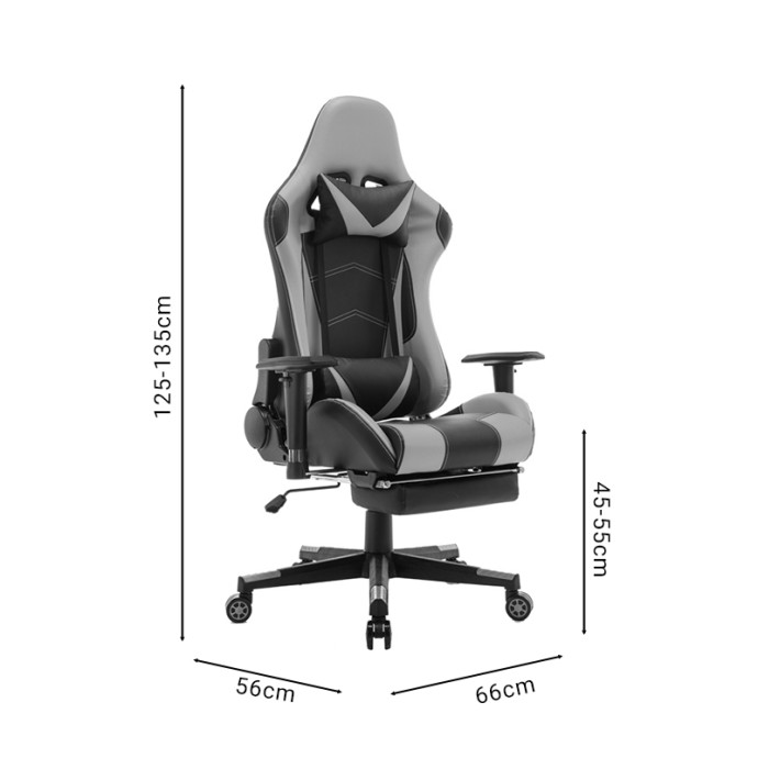ZELDO ΚΑΡΕΚΛΑ ΓΡΑΦΕΙΟΥ GAMING PU ΜΑΥΡΟ-ΚΟΚΚΙΝΟ 66X56X135ΕΚ
