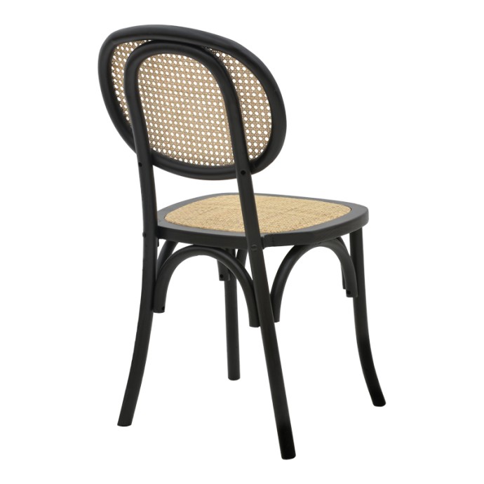 ZOEL ΚΑΡΕΚΛΑ ΜΑΥΡΟ ΞΥΛΟ ΟΞΙΑΣ-ΦΥΣΙΚΟ RATTAN 45X52X82ΕΚ