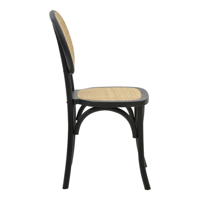 ZOEL ΚΑΡΕΚΛΑ ΜΑΥΡΟ ΞΥΛΟ ΟΞΙΑΣ-ΦΥΣΙΚΟ RATTAN 45X52X82ΕΚ
