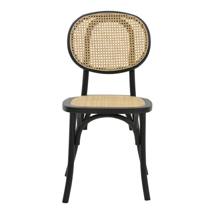 ZOEL ΚΑΡΕΚΛΑ ΜΑΥΡΟ ΞΥΛΟ ΟΞΙΑΣ-ΦΥΣΙΚΟ RATTAN 45X52X82ΕΚ