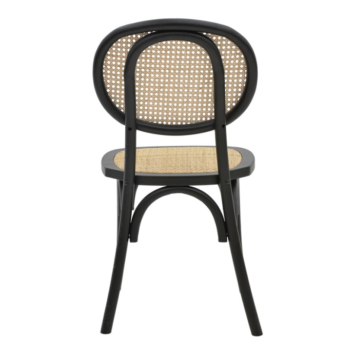 ZOEL ΚΑΡΕΚΛΑ ΜΑΥΡΟ ΞΥΛΟ ΟΞΙΑΣ-ΦΥΣΙΚΟ RATTAN 45X52X82ΕΚ
