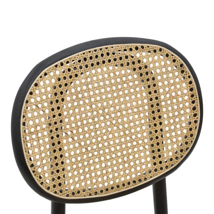 ZOEL ΚΑΡΕΚΛΑ ΜΑΥΡΟ ΞΥΛΟ ΟΞΙΑΣ-ΦΥΣΙΚΟ RATTAN 45X52X82ΕΚ