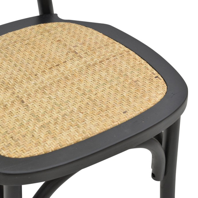 ZOEL ΚΑΡΕΚΛΑ ΜΑΥΡΟ ΞΥΛΟ ΟΞΙΑΣ-ΦΥΣΙΚΟ RATTAN 45X52X82ΕΚ